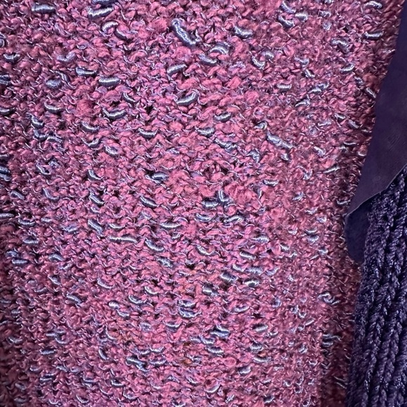 Vintage 70s 80s Hand Knit Purple Multi Media Sweater Size Medium 3D Nubby - Picture 5 of 7